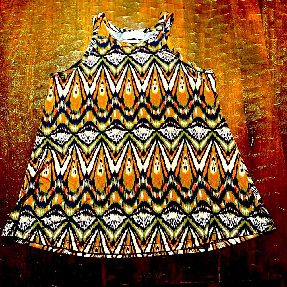Ikat Patterned Racerback Tanktop by Braeve - Large